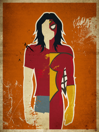 Illustration for article titled Minimalist superhero posters bisect Batgirl and Spider-Man into their alter egos